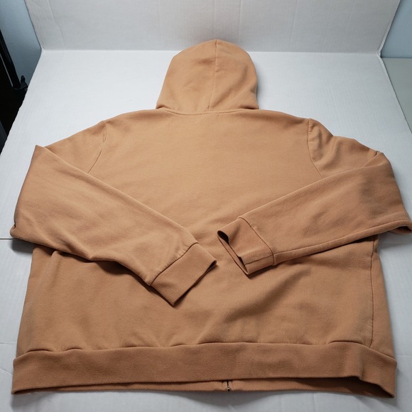 PINK Victoria's Secret Full Zip Hoodie Sweatshirt Womens XXL Brown Comfy Lounge - Picture 14 of 16